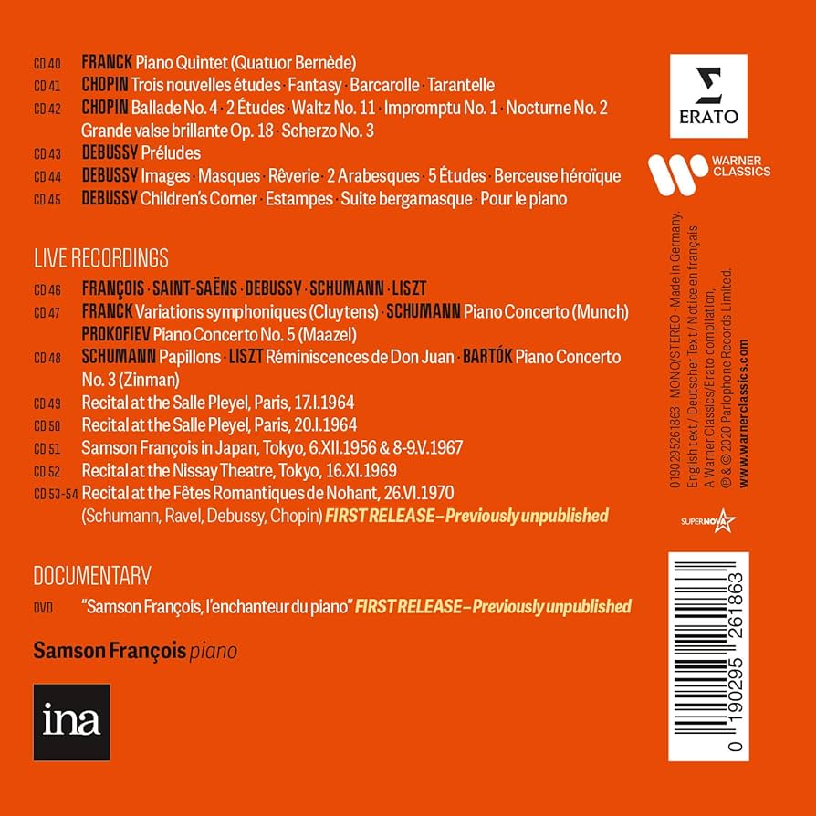 Samson François: The Complete Recordings The Complete Studio Recordings : Samson Francois: Amazon.pl